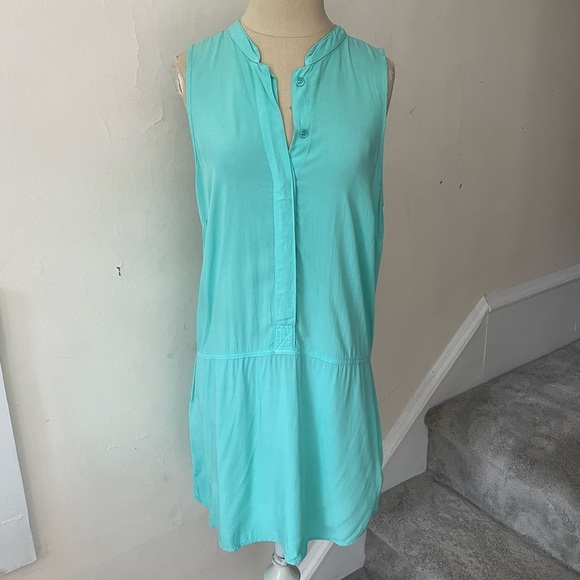 Splendid Blue Aqua Soft Rayon Sleeveless Tank Dress EUC Size Small SD9AH7520 - Picture 1 of 10